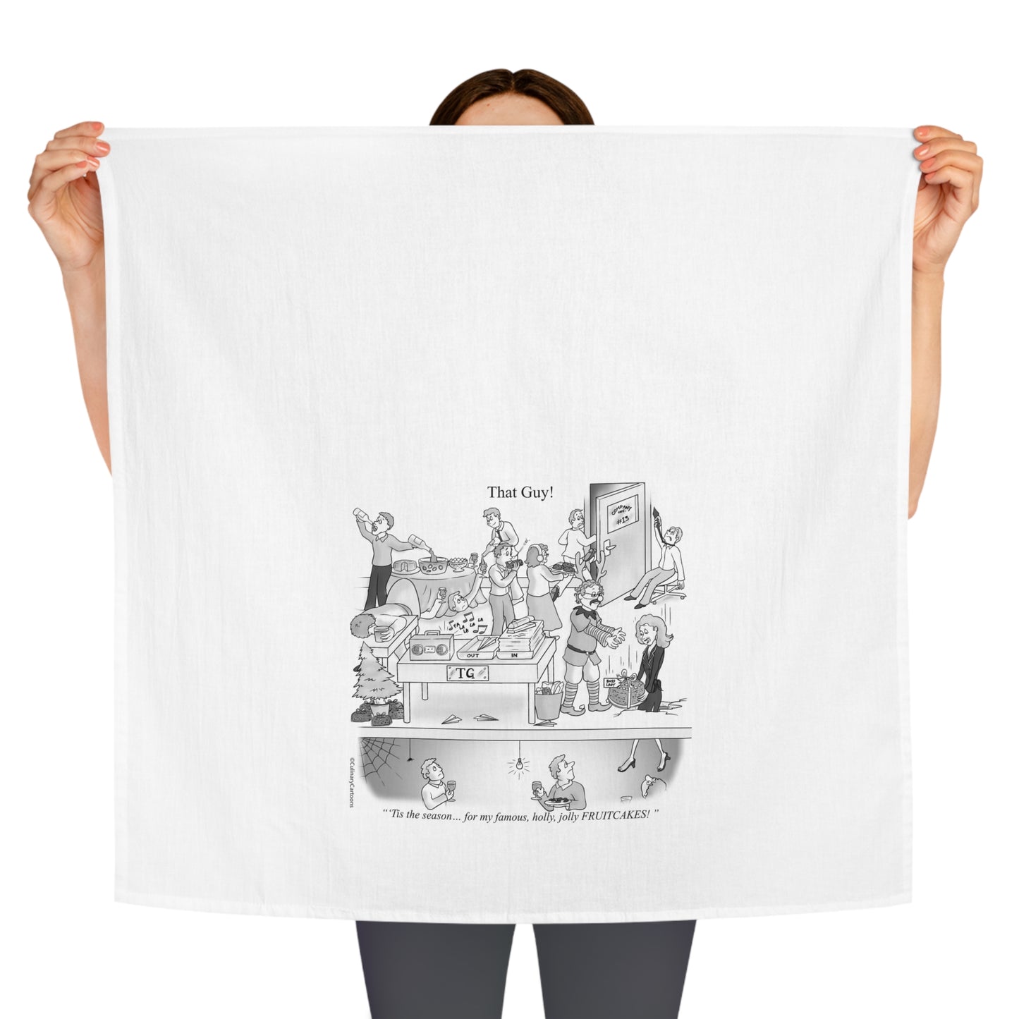 That Guy Christmas Office Party Tea Towel