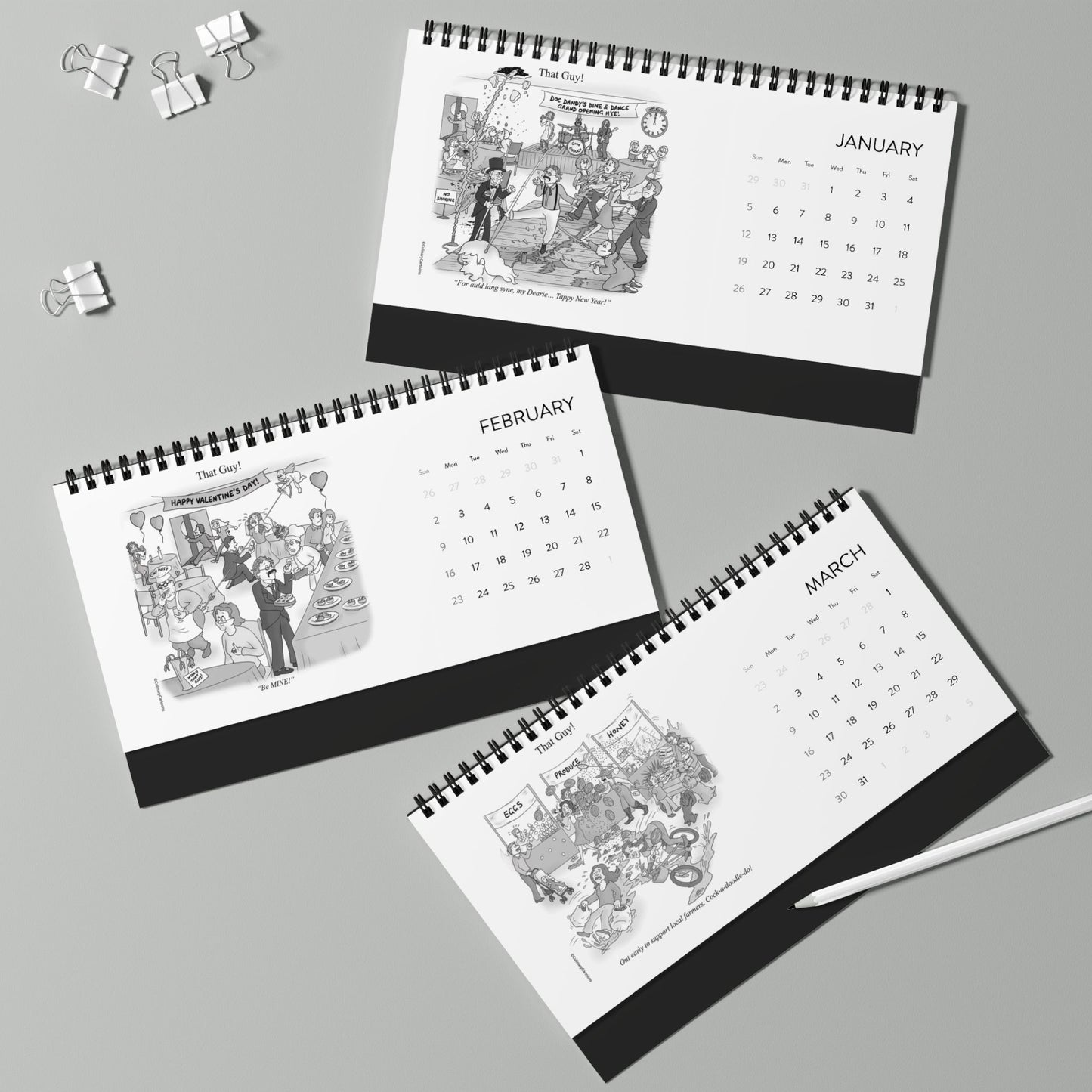 That Guy Desktop Calendar (2025 grid)