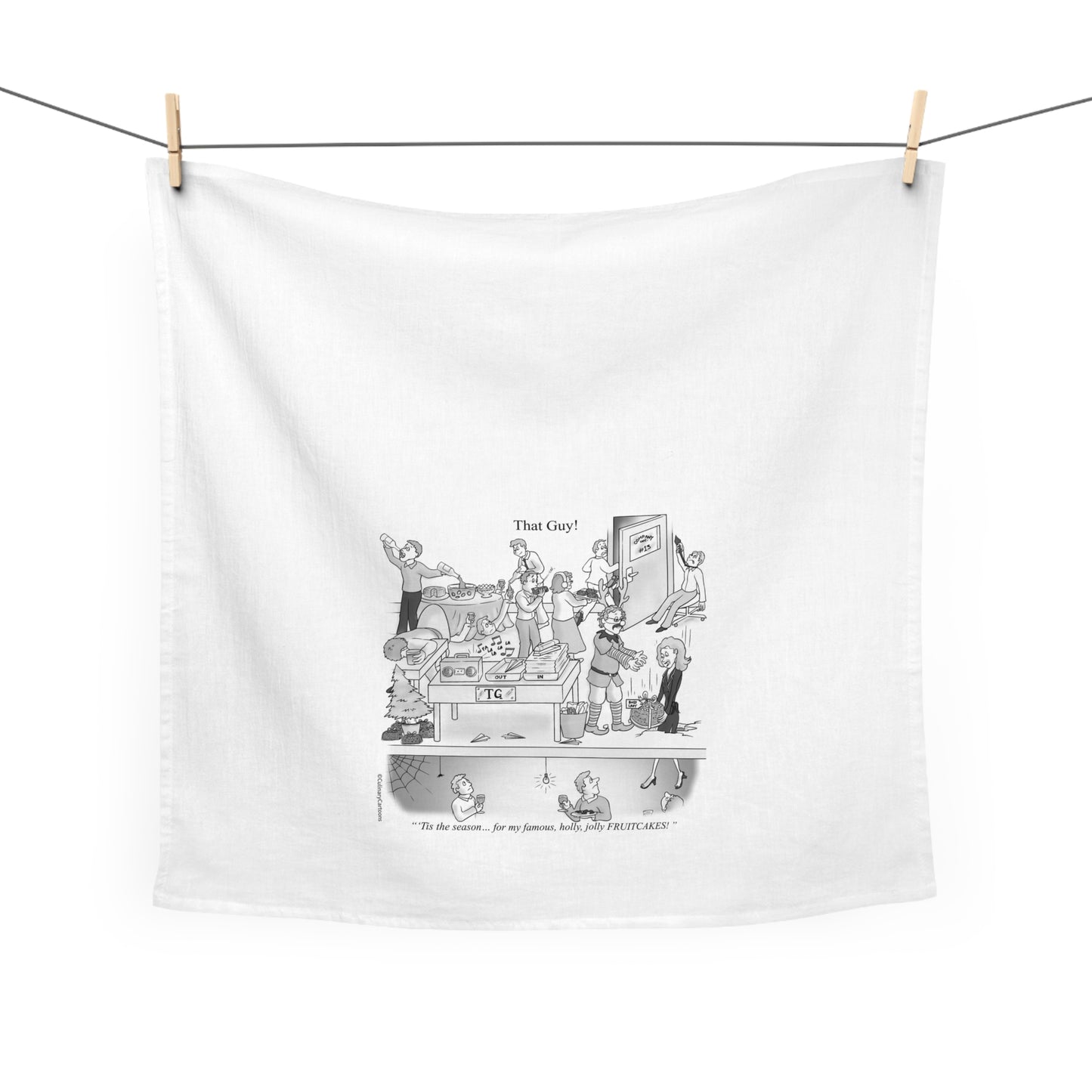 That Guy Christmas Office Party Tea Towel